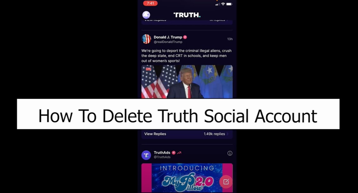 how to delete Truth Social account