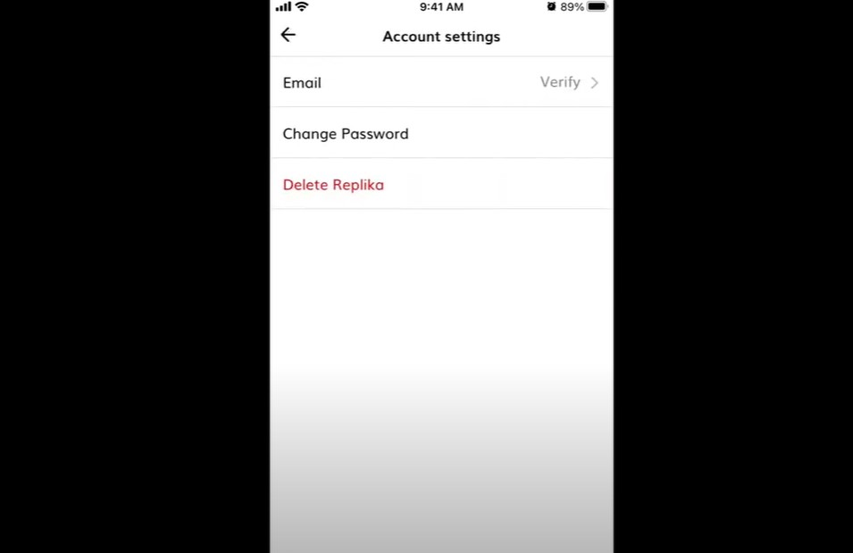 deleting Replika account