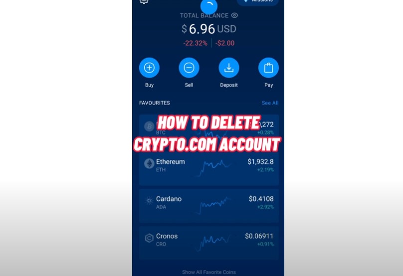 How to Delete Crypto com Account