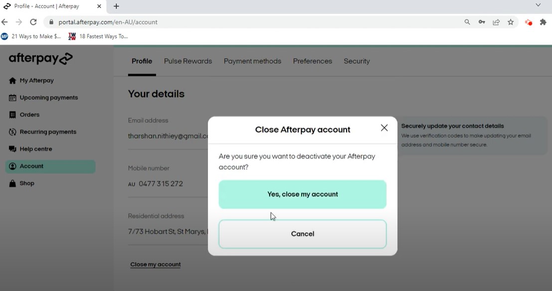 How to Delete Afterpay Account easily